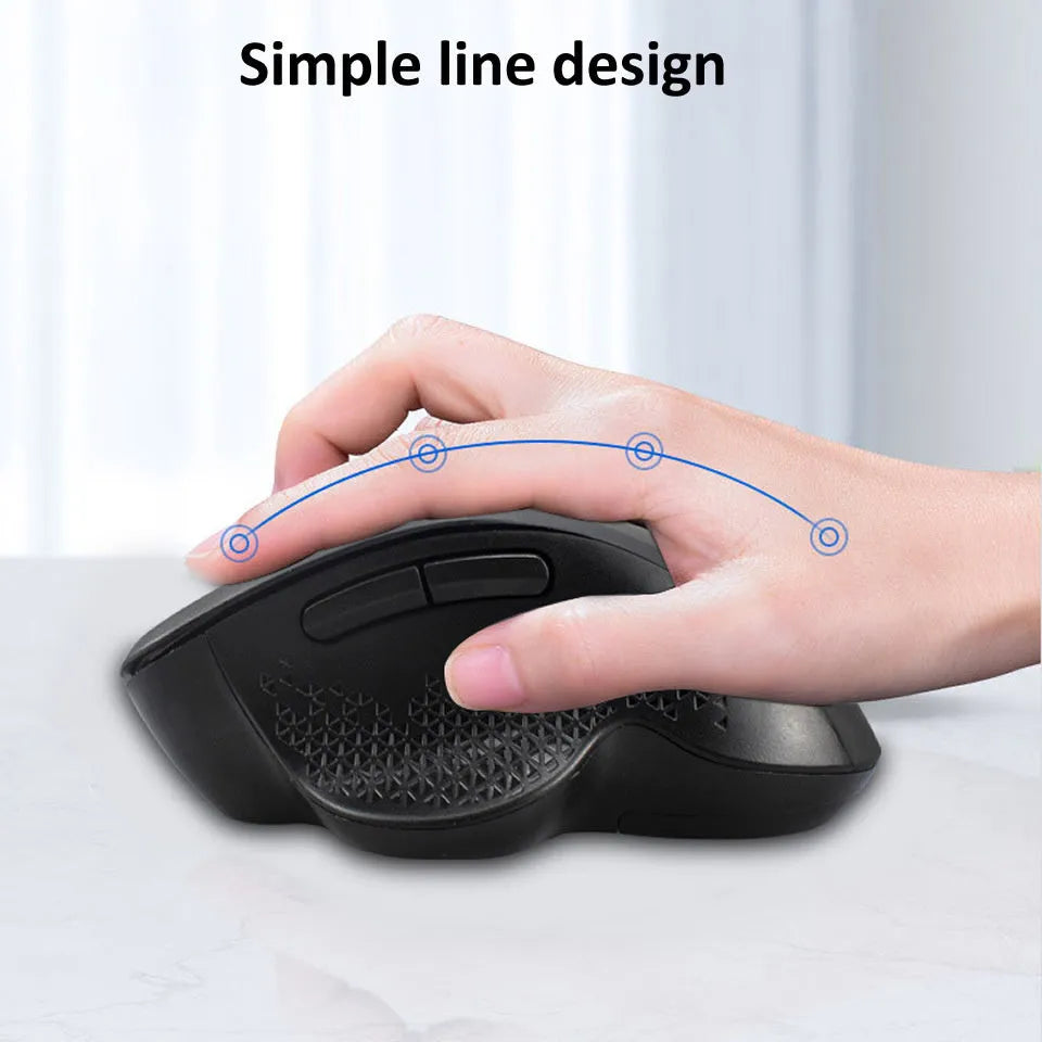 Grey self-charging wireless mouse for laptops with USB charging cable and photoelectric sensor