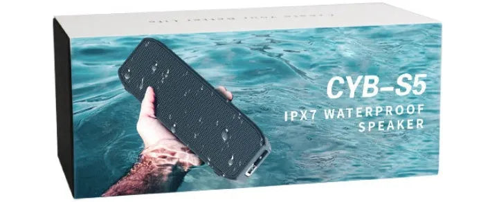 Black waterproof wireless bluetooth speaker with control buttons
