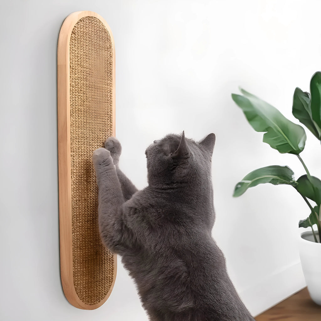 Sisal hemp and wood wall-mounted cat scratch board, 45cm x 16cm, pastoral style, single board