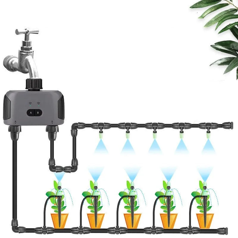 Bluetooth dual watering controller for mobile phone remote garden irrigation