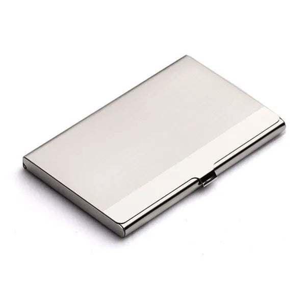 304 stainless steel business card case with laser geometric engraving and mirror finish