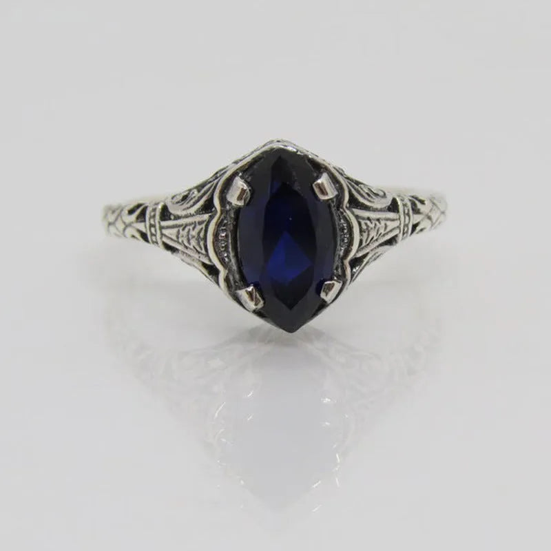 Women's silver geometric hollow ring with zircon stones on alloy base