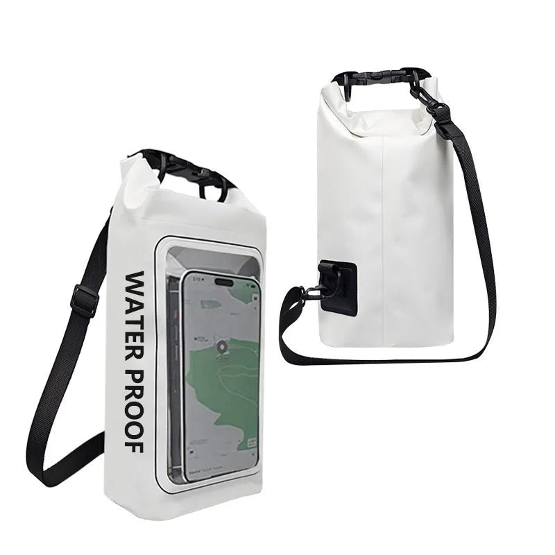 2 litre waterproof crossbody bag in PVC mesh for mobile phones at the beach or pool.
