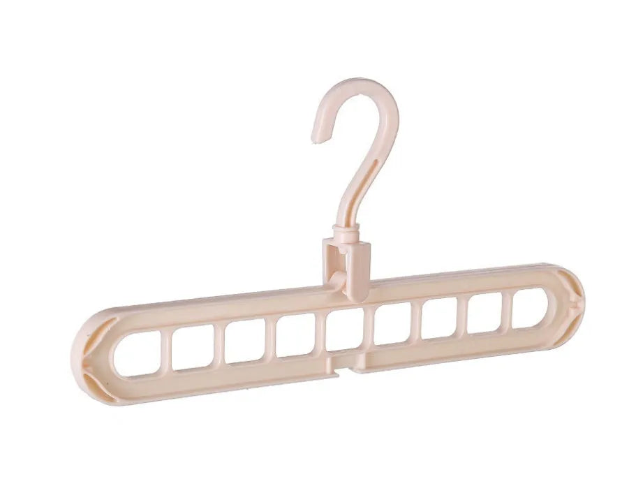 Plastic storage hanger with rotating handle in pink or green, 33 cm long, for heavy clothing