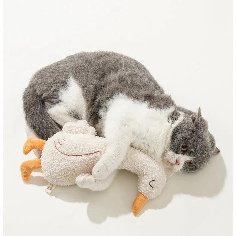 Cartoon dog grinding toy in fox or duckling design with sound paper core