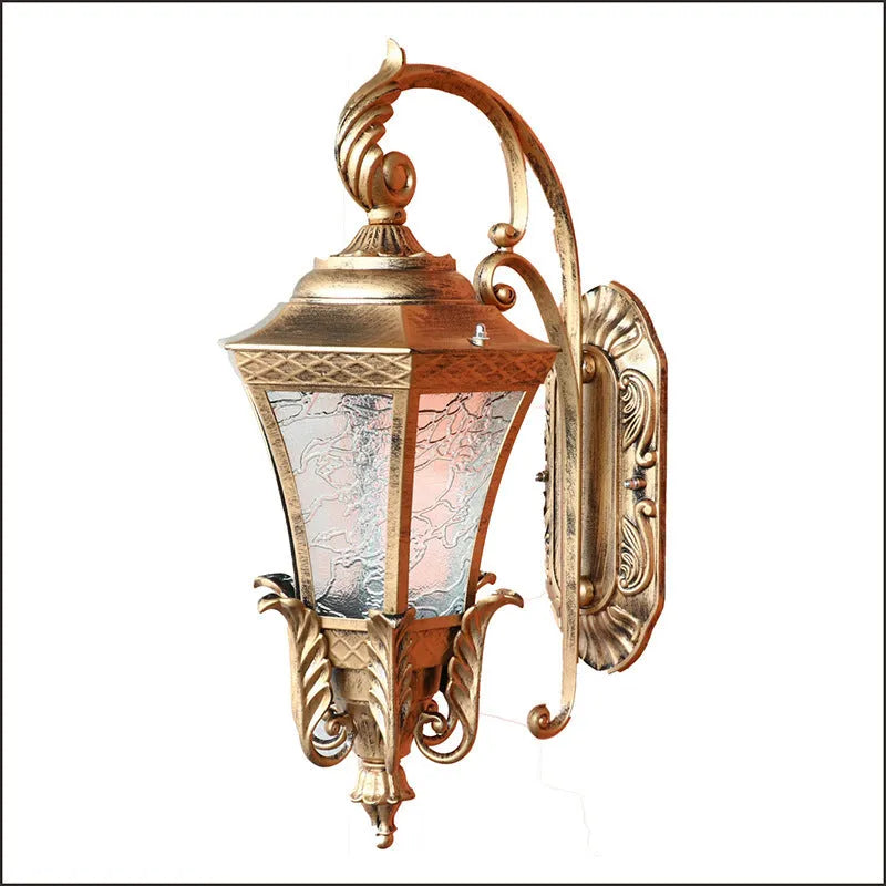 European-style black bronze outdoor courtyard wall lamp with IP54 rating.