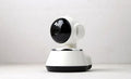 White WiFi baby monitor camera with 720P HD, night vision, two-way audio, and pan tilt