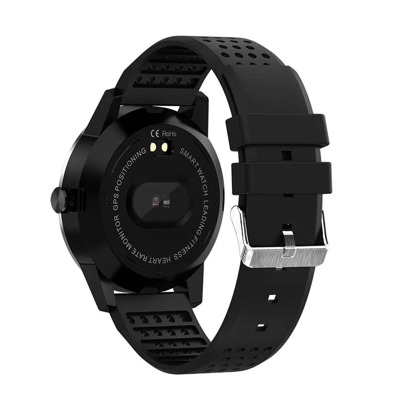Smart bracelet with colour screen displaying heart rate metrics, shown in black and blue colour options