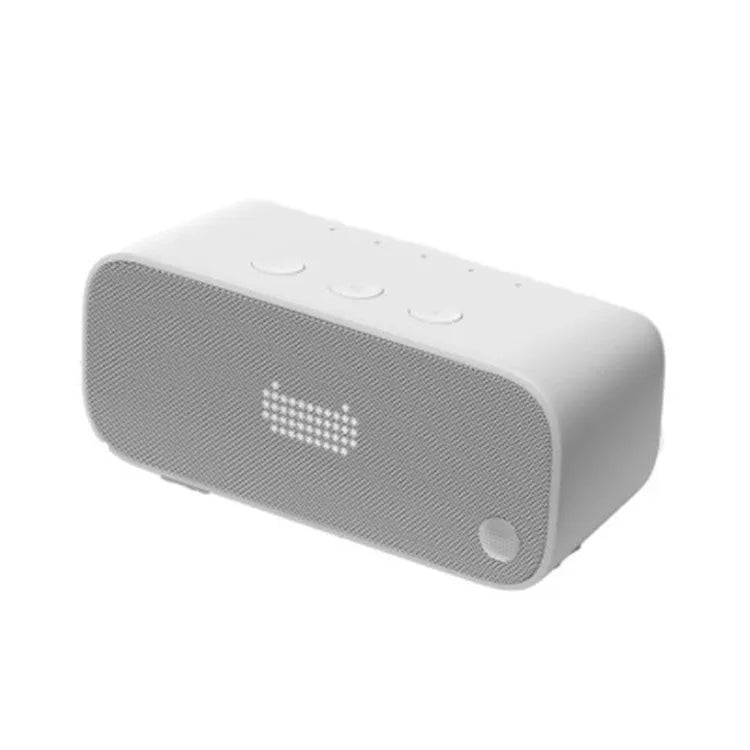 Elf sugar cube AI smart speaker in blue colour showing compact 15cm cube design with front speaker