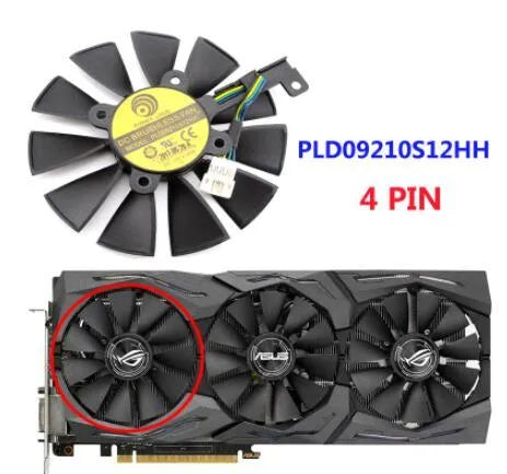 92mm 12V 4-pin graphics card cooling fan for ASUS ROG Strix and GTX series replacement
