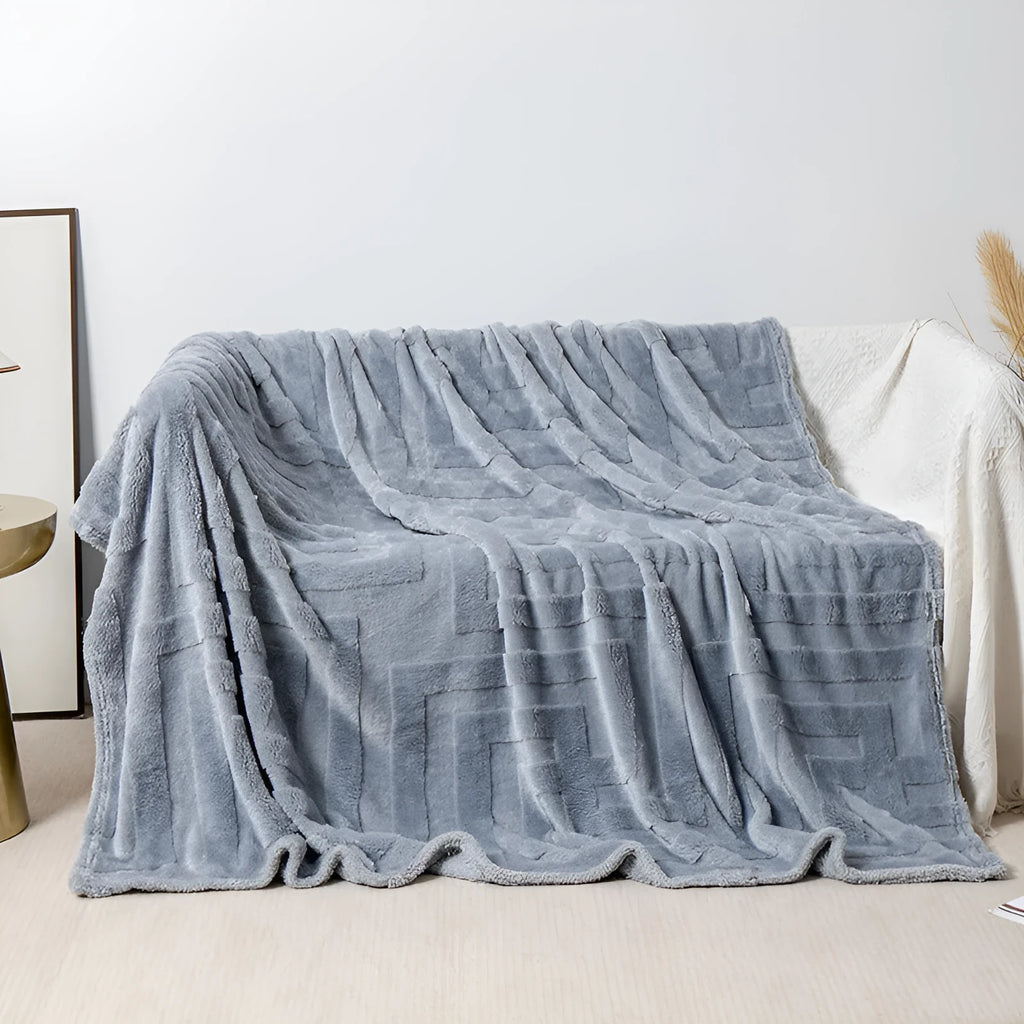 Coral fleece flannel blanket with plant flowers pattern in multiple sizes and colours