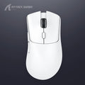Attack Shark wireless Bluetooth mouse in black, red, or white with three connection modes and self-charging design
