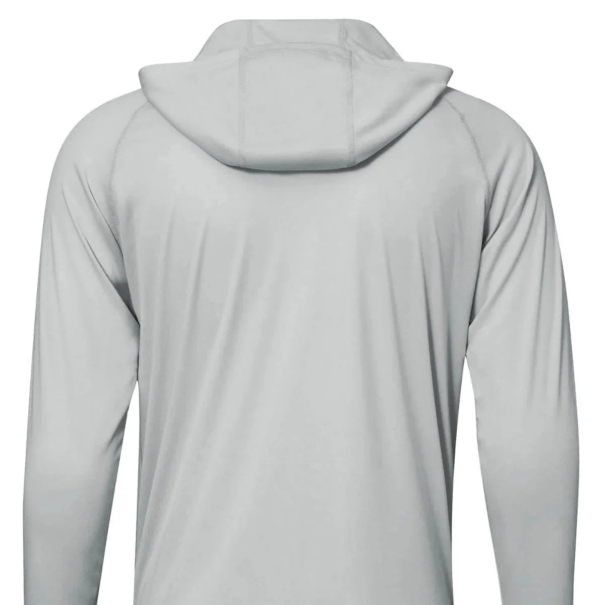 Outdoor hooded long sleeve top for UV protection in solid colours like black and sky blue.