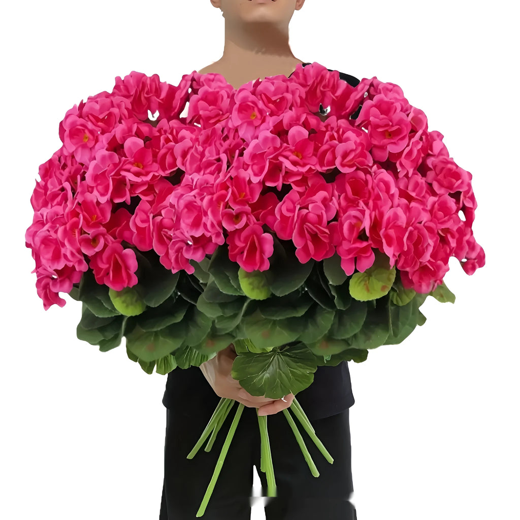 35cm tall red artificial silk crabapple flower with screen printing detail for home decoration