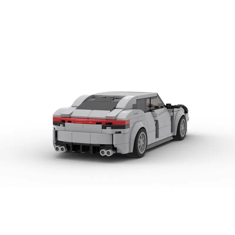 MOC Porsche Turbo S 2018 building blocks set with 347 plastic pieces, 4 open doors, and 4 figures