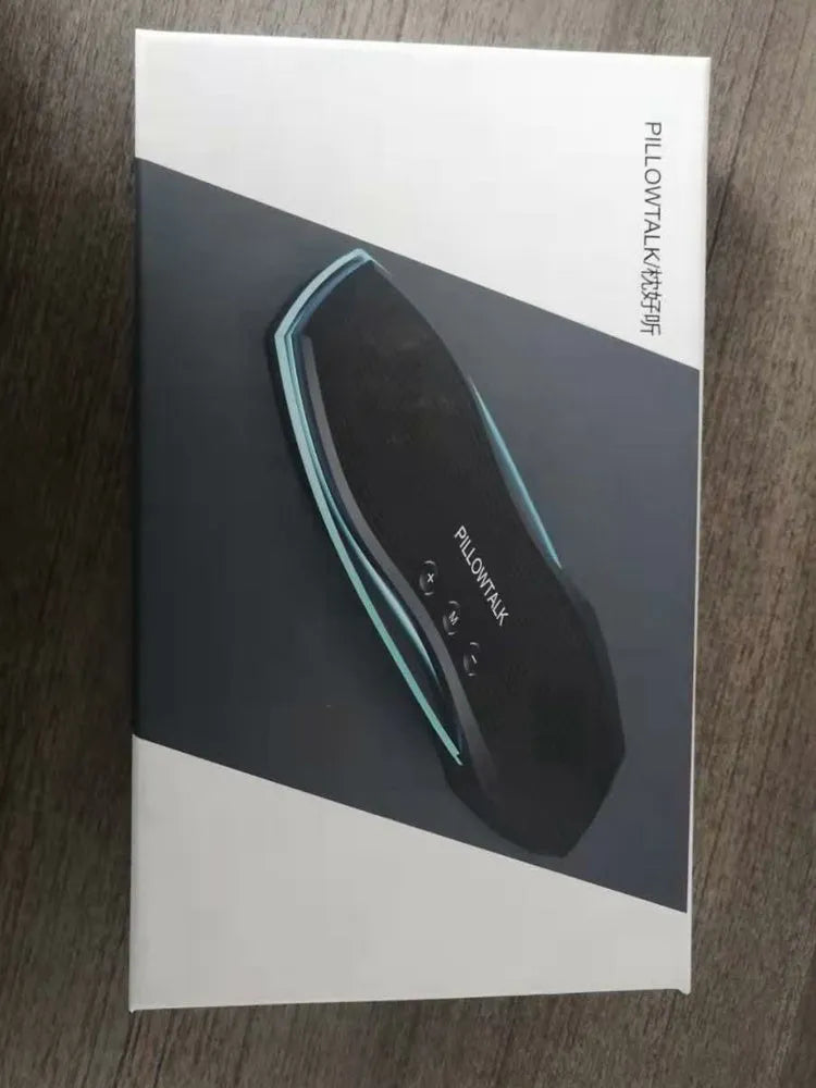 Black wireless in-ear headphones with USB charging port, designed for comfortable sleeping.