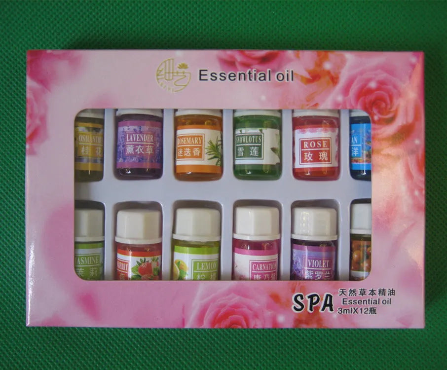 Plant essential oil single aromatherapy oil for SPA and incense, A box with Q12 branches