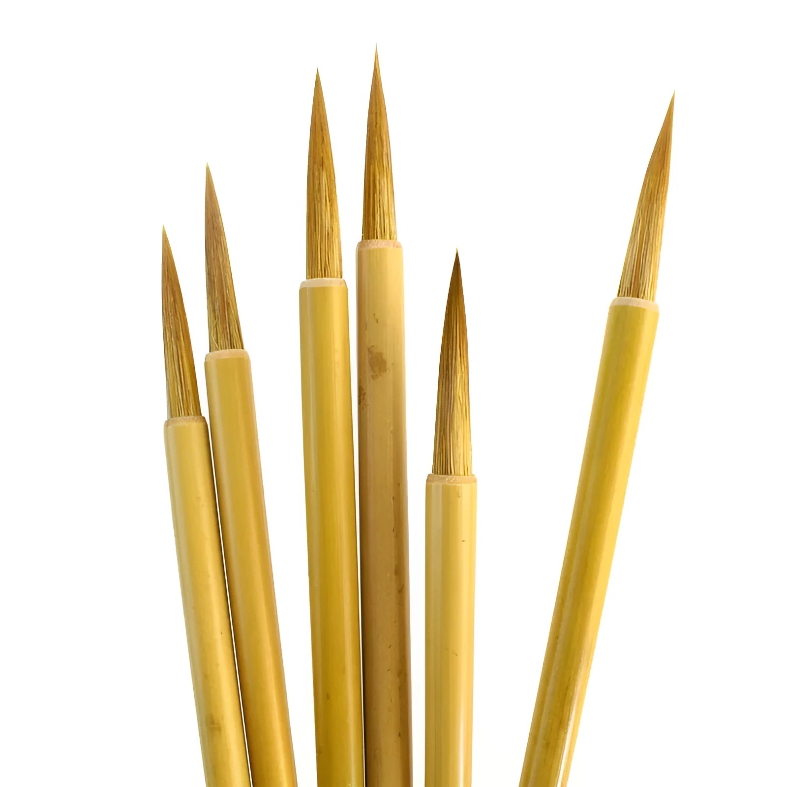 Langhao traditional Chinese calligraphy brush with wolf hair nib, shown beside ink and paper.