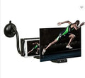Mobile phone screen amplifier with 12-inch acrylic lens and black rotating bracket on a table