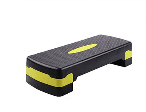 Grey Fit Step aerobics platform measuring 68x28x15cm with non-slip ABS surface for home workouts