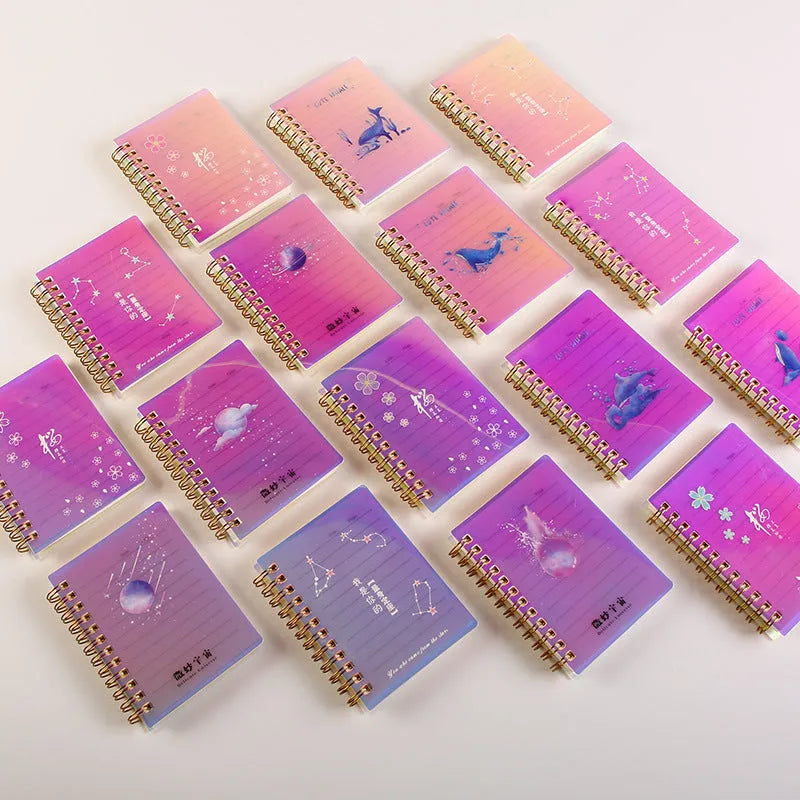 Rollover Coil Notebook in A7 size with spiral binding, PP cover, and 80g paper for pocket notetaking