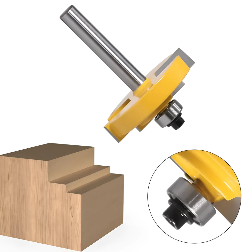 Door and window step cutter woodworking tool with 8mm shank and carbide blade