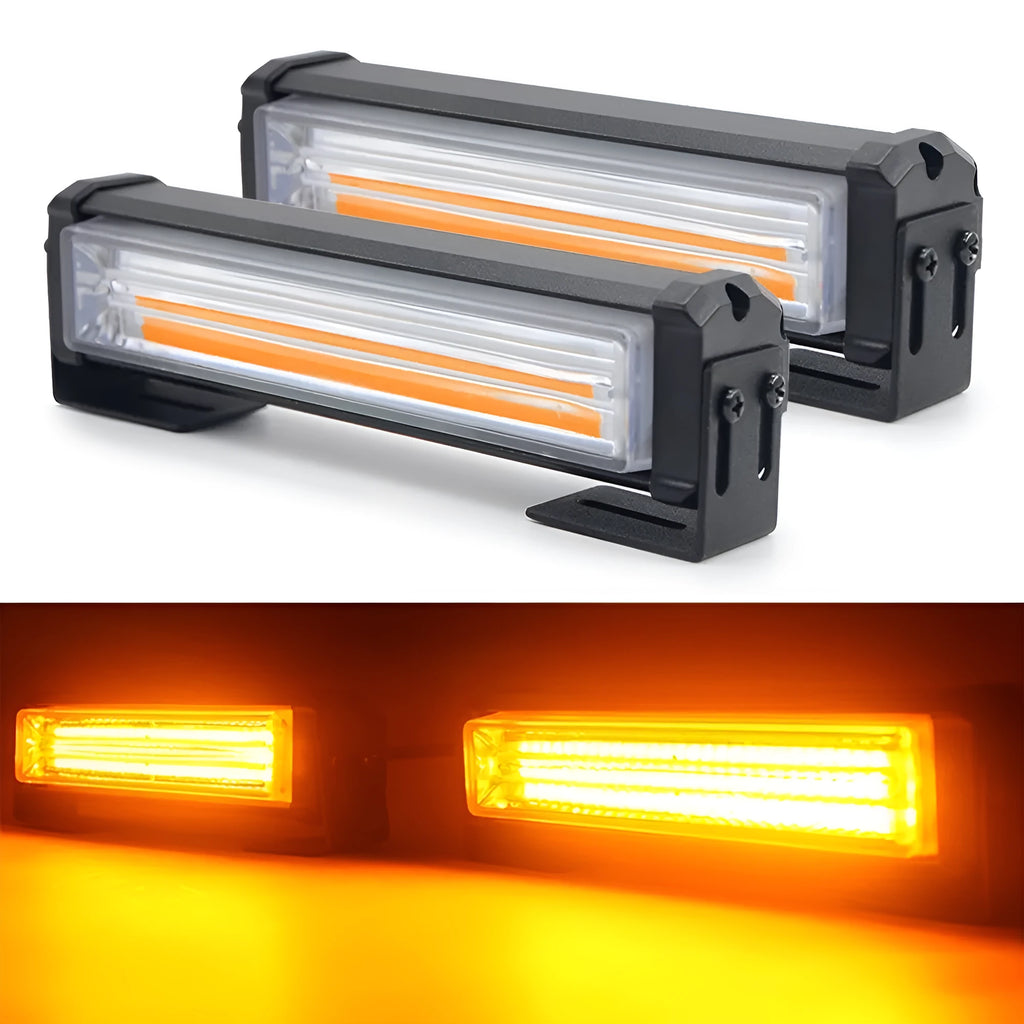 Yellow double-sided net strobe warning light with 160mm aluminium alloy housing