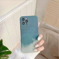 Silicone iPhone case with oil painting gradient geometry pattern in blue, green, pink, or purple