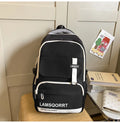 Waterproof nylon school backpack with curved shoulder straps in various colours with pendant options
