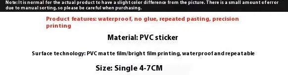 Fresh candy small object decorative waterproof stickers measuring 4-7cm with 50 sheets included