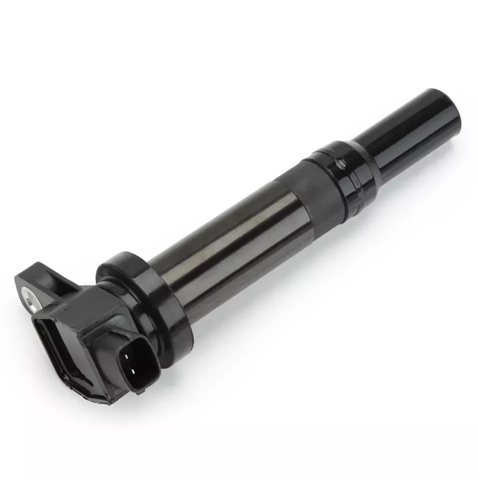 Black Hyundai ignition coil with part number 27301-3E400 DQ9101E for 4-cylinder engines.