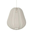 Japanese-style net pumpkin ceiling lamp with iron frame and fabric covering in grey-blue finish