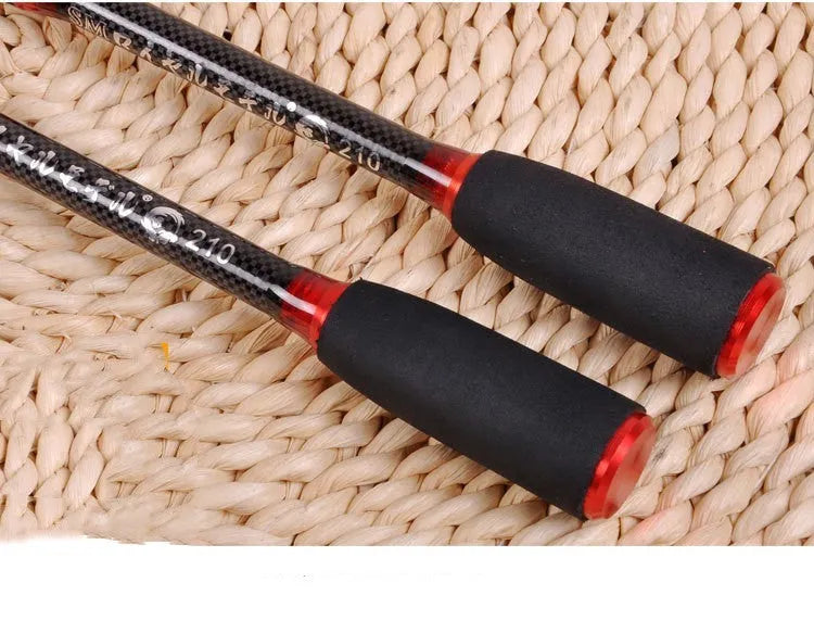 Carbon telescopic fishing rod with straight shank or gun handle, super hard tone, 1.8m to 3.6m, collapses to 58-63cm