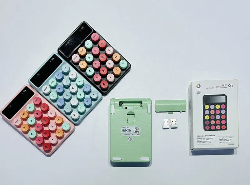 Wireless mini keyboard in Macaron colours with ABS plastic construction