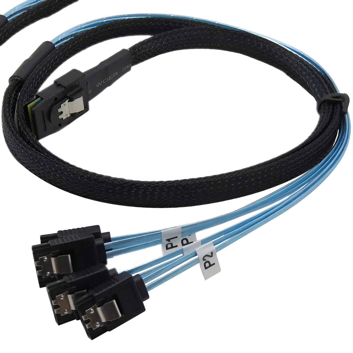 Straight head SAS server hard disk cable with coaxial interfaces in 0.5m and 1m length options