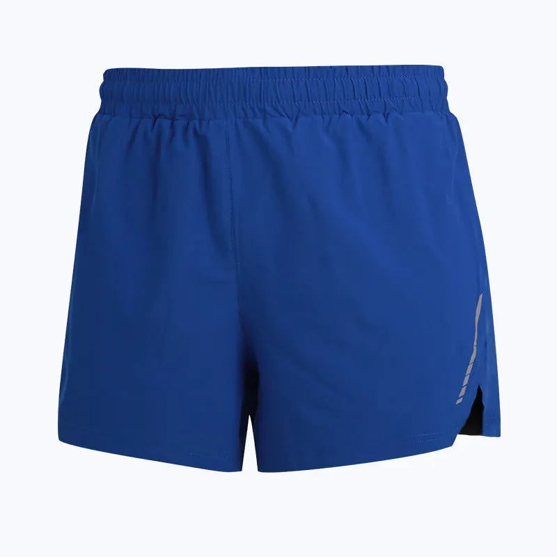 Men's quick-drying marathon running shorts in straight style with moisture-wicking polyester fabric