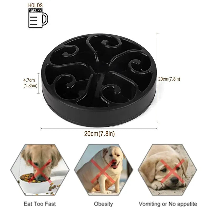 Dog slow feeder bowl with maze pattern design in multiple colour options