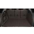 Leather trunk mat for Tesla Model 3 and Model Y in black, shown in car boot.