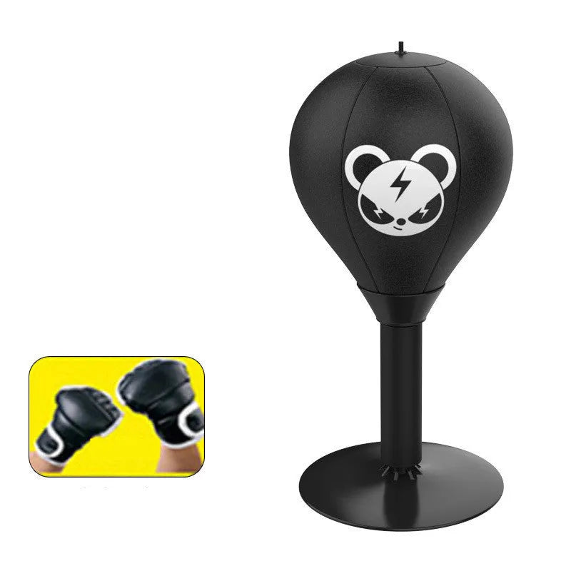 20cm inflatable boxing ball on suction cup base with connection tube for tabletop training