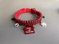 Green P chain dog leash with braided nylon handle and POM release buckle for medium dogs