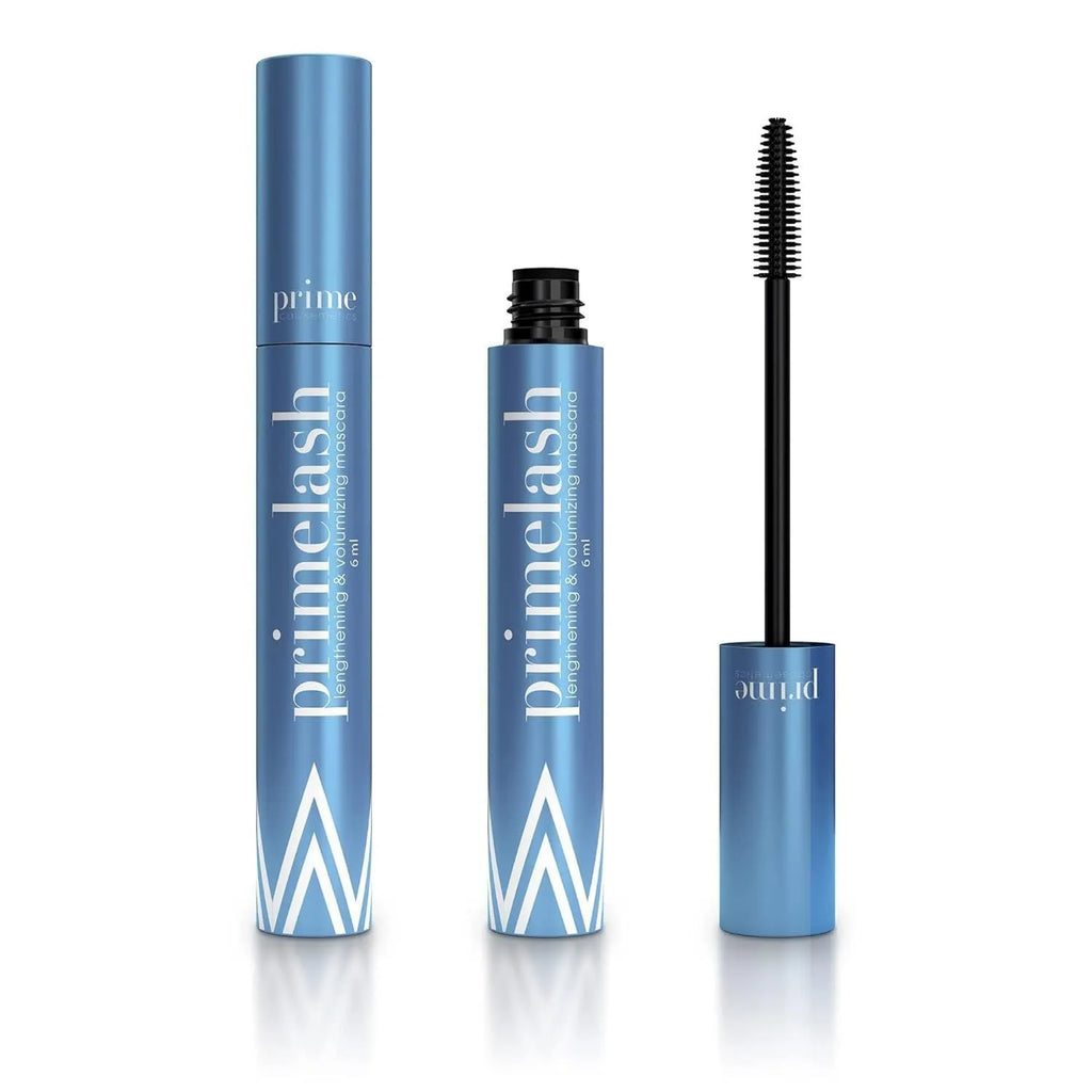 Compact black eyelash and eyebrow grooming stick beauty tool.