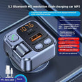 Bluetooth car audio receiver with LED display and dual USB charging ports for vehicle installation