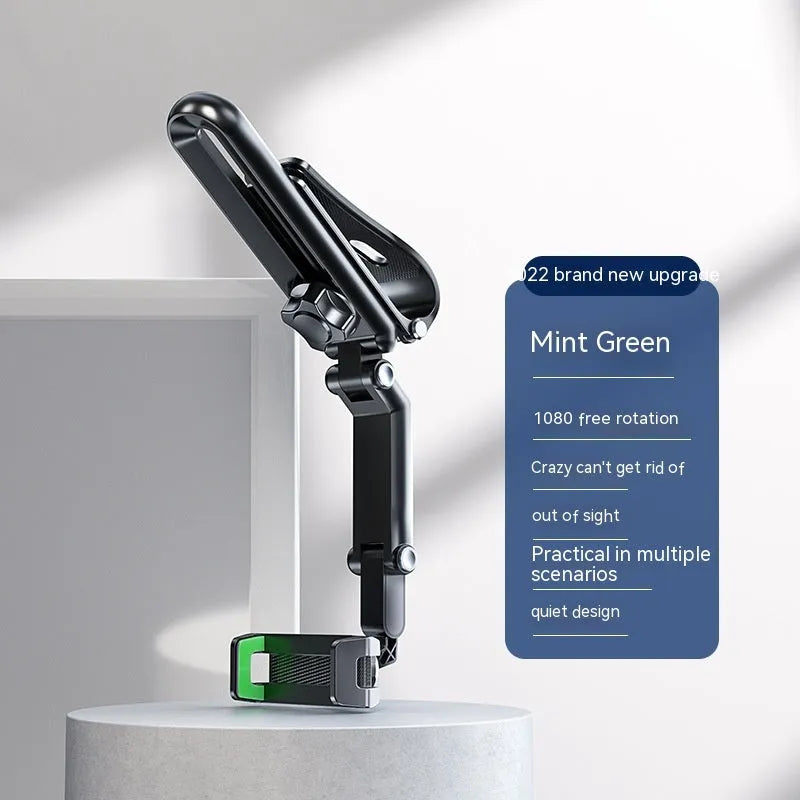 Car mobile phone bracket with clip stable base mounted on dashboard holding smartphone
