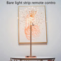 Feather table lamp with remote control, USB or battery power, 50 feathers, soft light for bedside or desk
