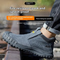 Mid-calf steel toe safety work boots for welding and industrial construction sites