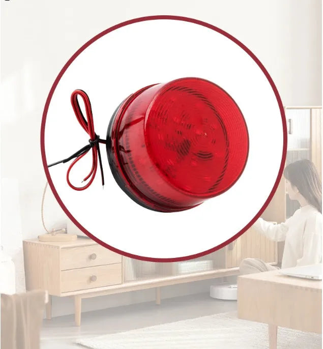 HC-79 24V warning light with 73mm diameter polycarbonate housing and mounting base