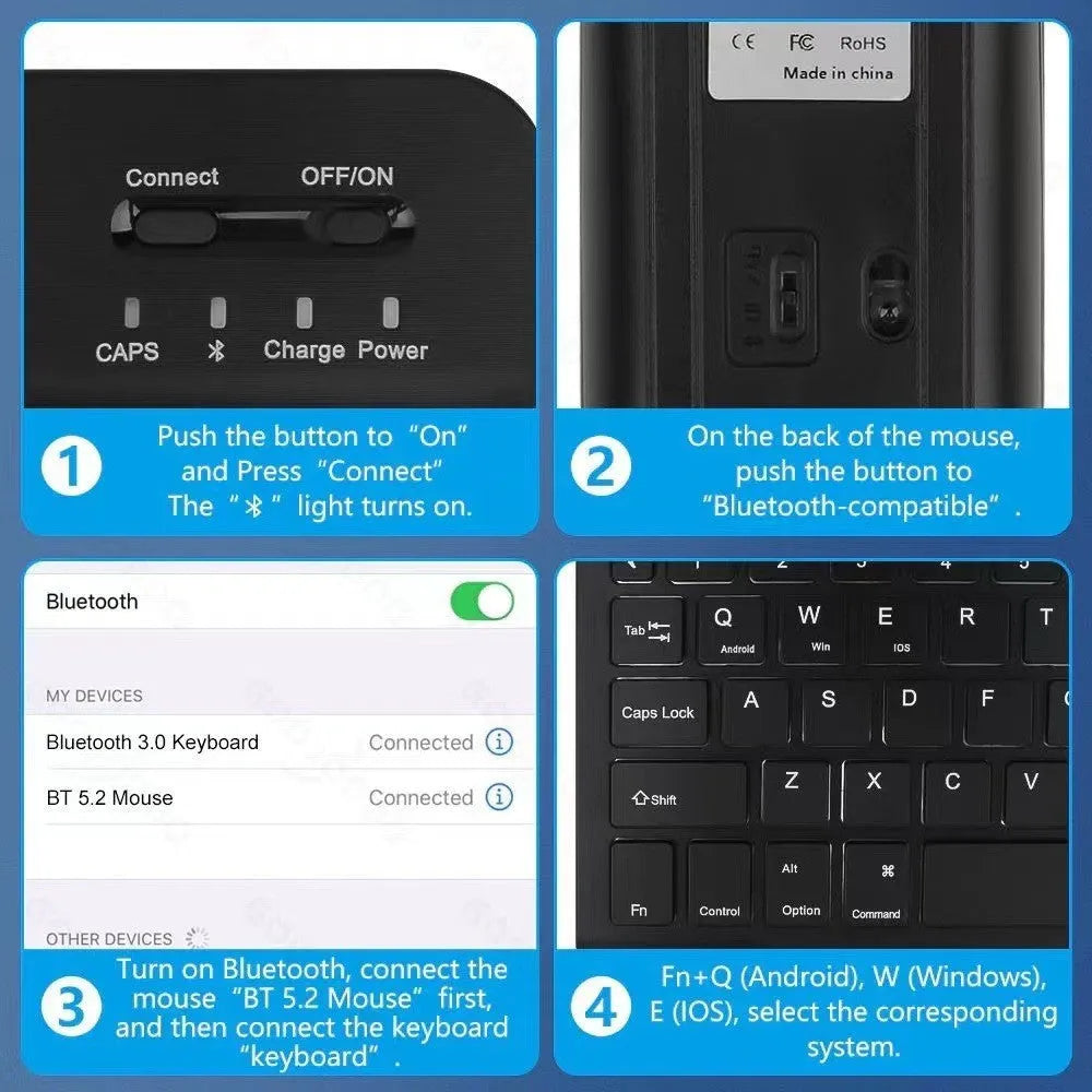 iPad protective case with integrated luminous Bluetooth keyboard and shockproof TPU construction