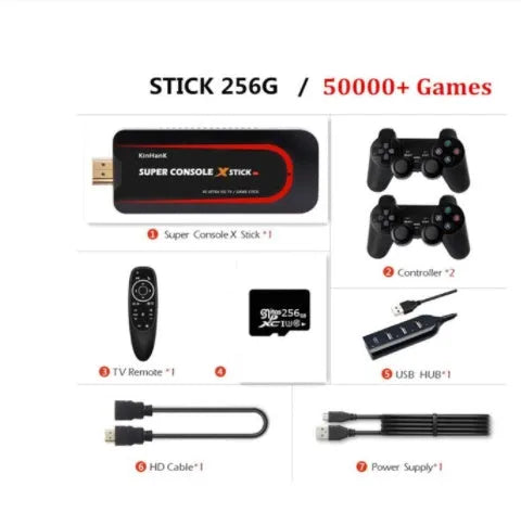 Retro video game console with HDMI port and dual-system controls for two players