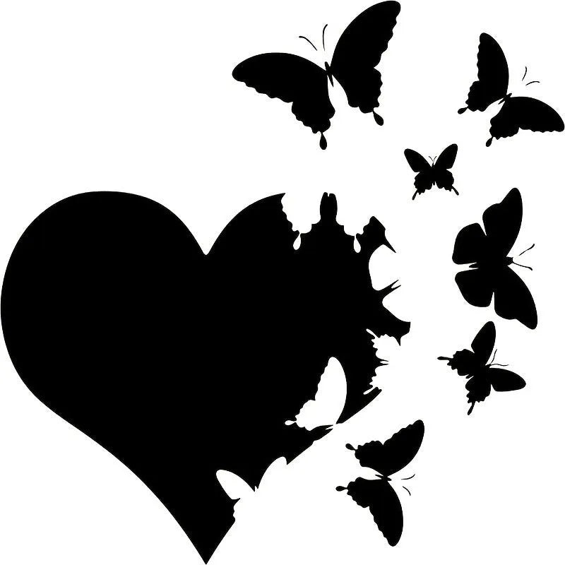 Butterfly car body decoration sticker in various colours measuring 15x15cm