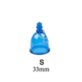 Blue silicone masturbator for physical stretch exercises in three size options: small, medium, large